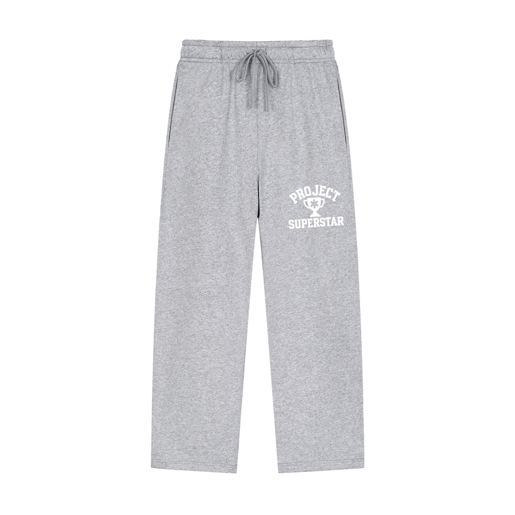 Solid Color Straight-Leg Sweatpants